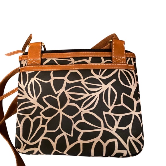Fossil Black and Tan Canvas Women's Crossbody Bag - Picture 3 of 6